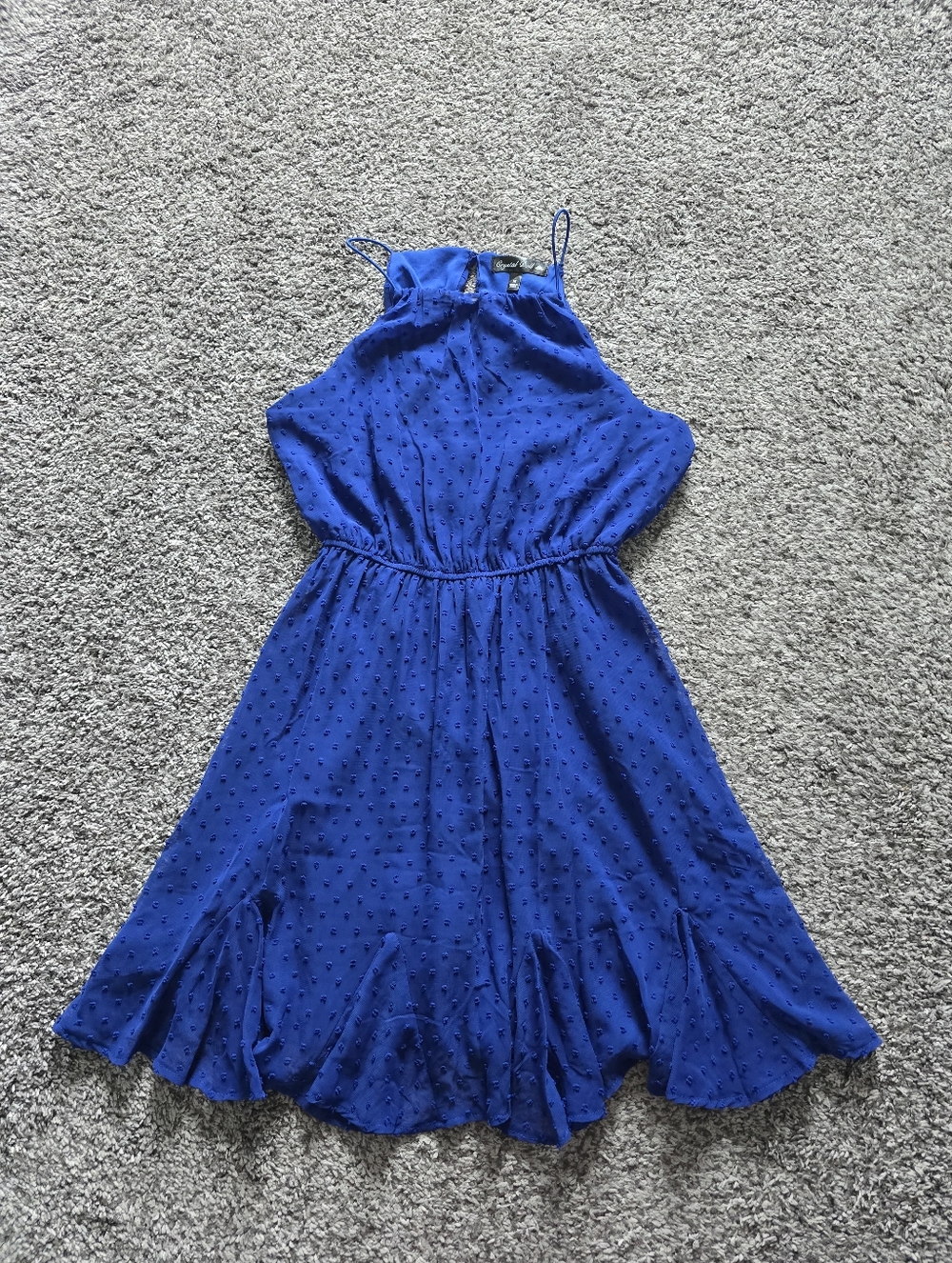 Crystal Doll Halter Neck Dress Royal Blue Medium